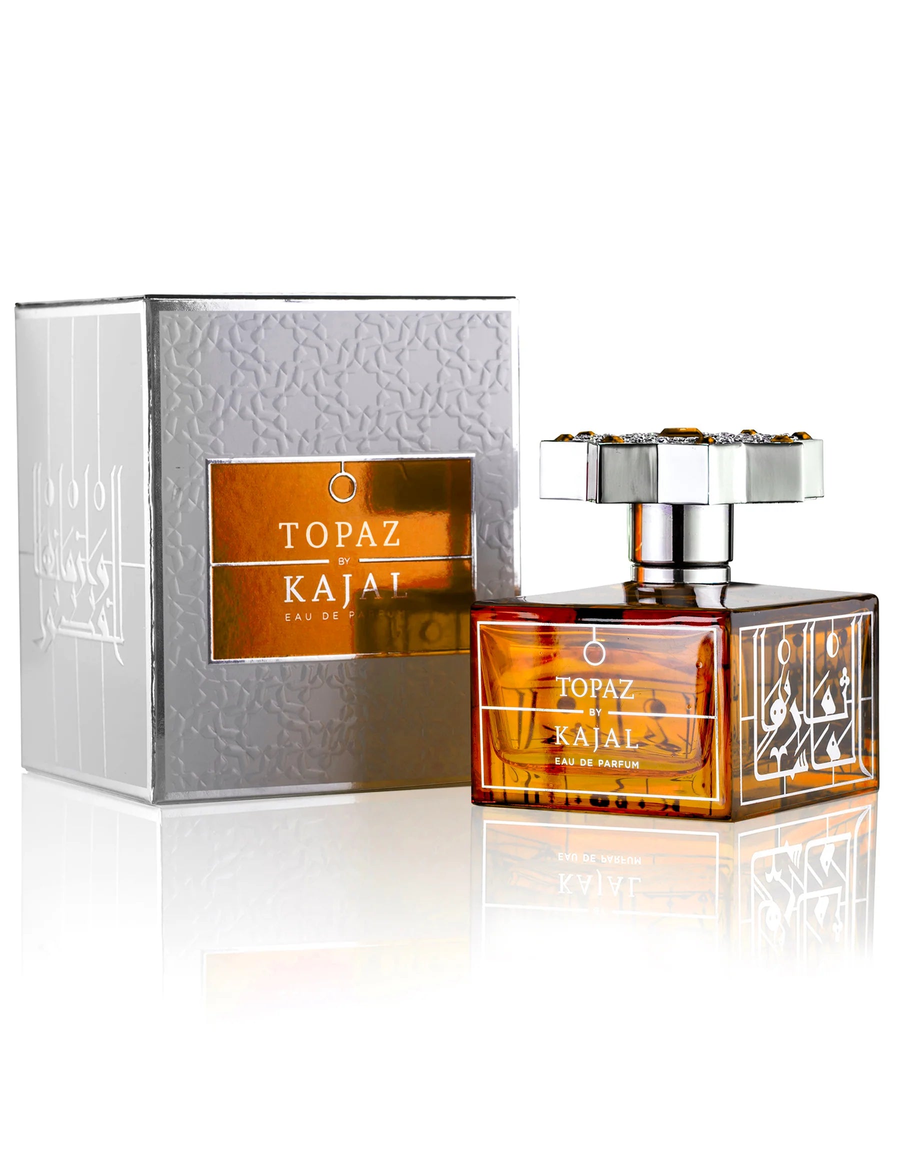 Topaz Kajal perfume bottle and packaging on a white background